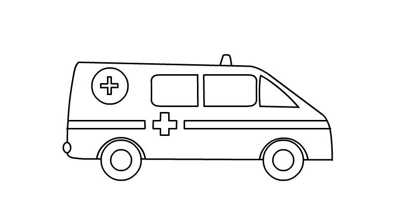 救护车简笔画教程画法