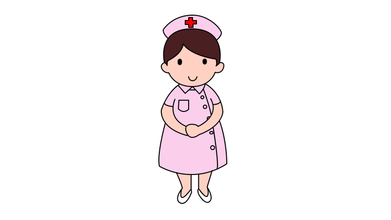 粉色护士简笔画