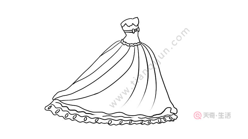 芭比公主裙子的简笔画画法 芭比公主裙子的简笔画