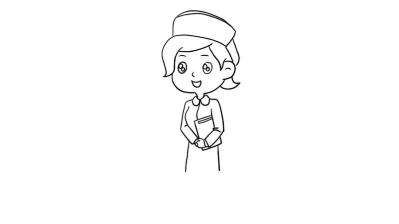 温柔的护士简笔画步骤图