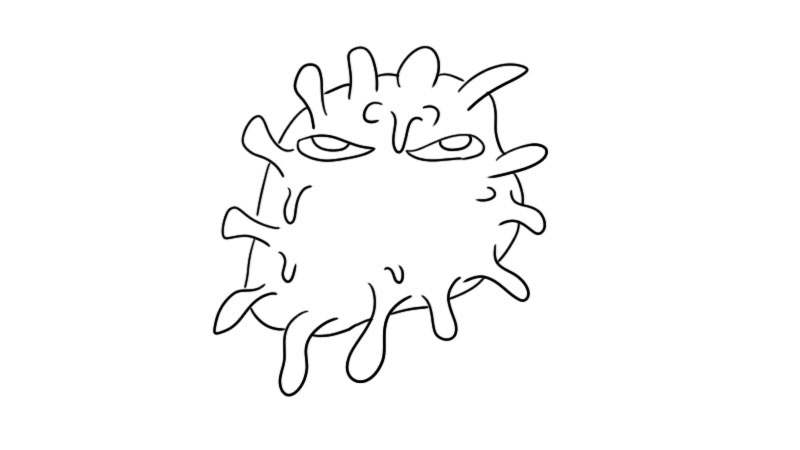 冠状病毒简笔画画法