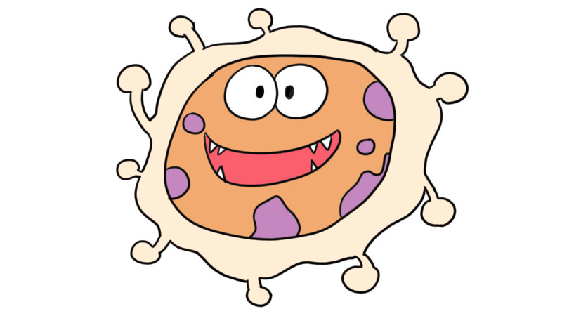 细菌可爱简笔画画法