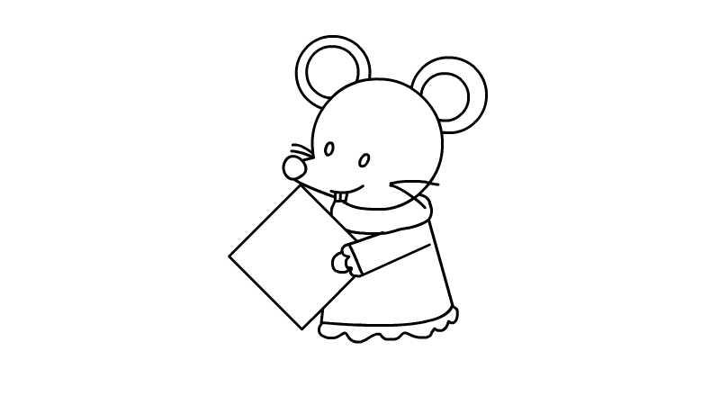 老鼠简笔画彩图可爱画法