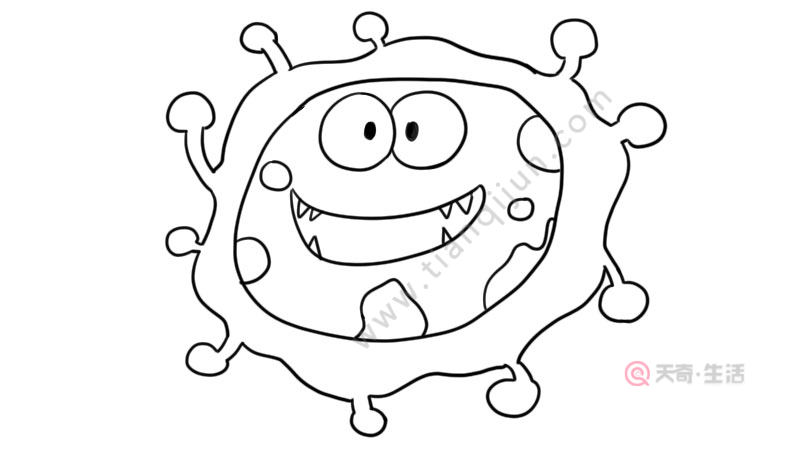 细菌可爱简笔画画法