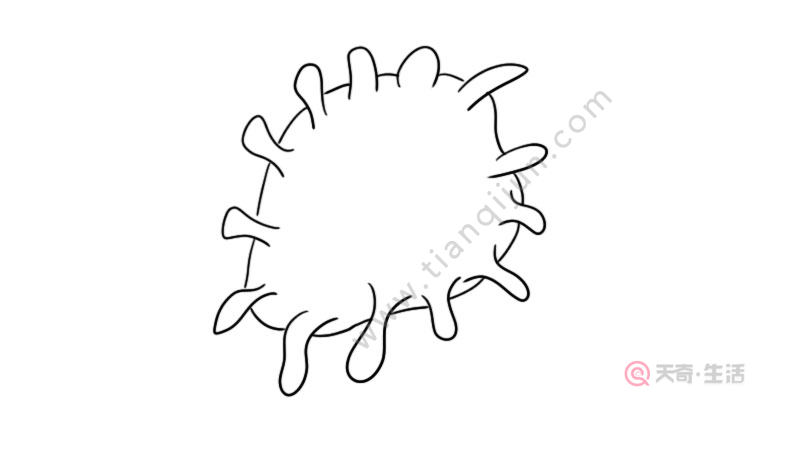 冠状病毒简笔画画法 冠状病毒简笔画