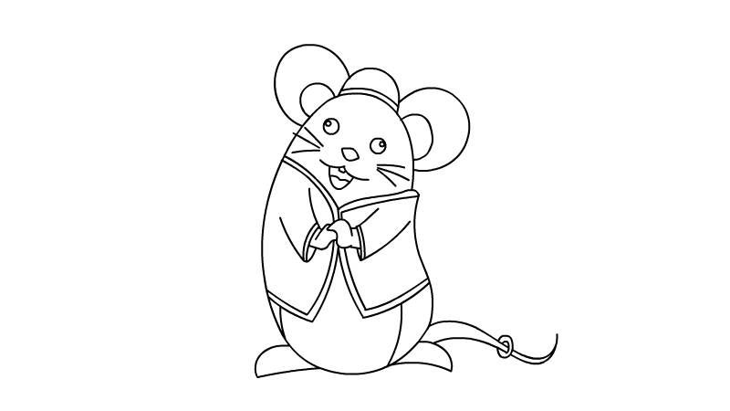 拜年老鼠简笔画
