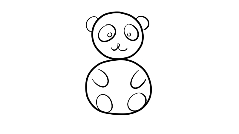 用数字画动物之熊猫简笔画画法