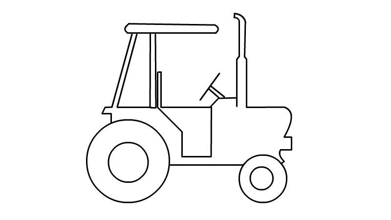 拖拉机简笔画简单画法