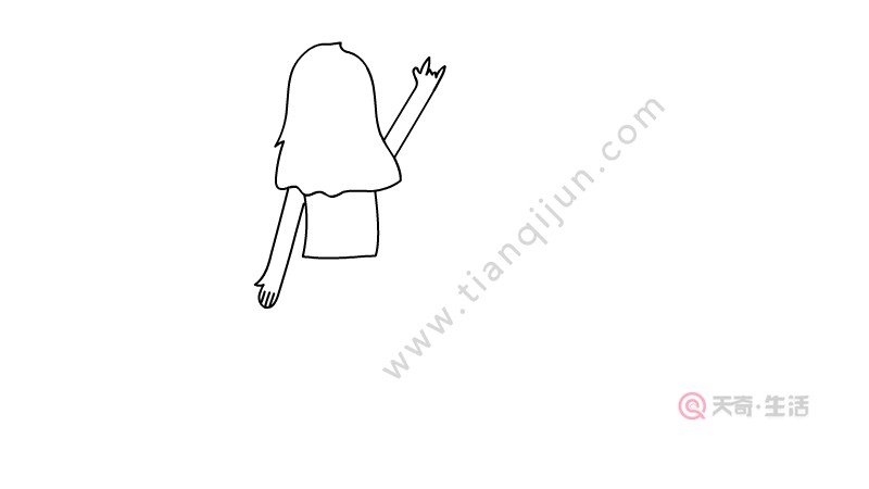 闺蜜二人背影简笔画