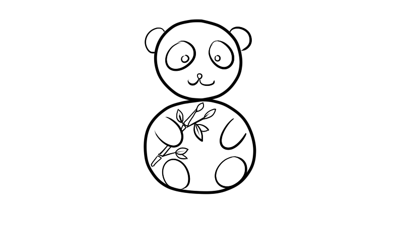 用数字画动物之熊猫简笔画画法