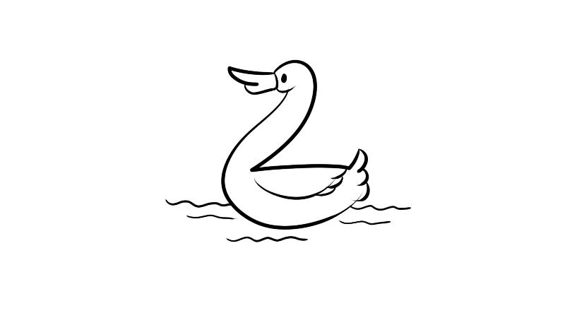用数字画动物之天鹅简笔画画法