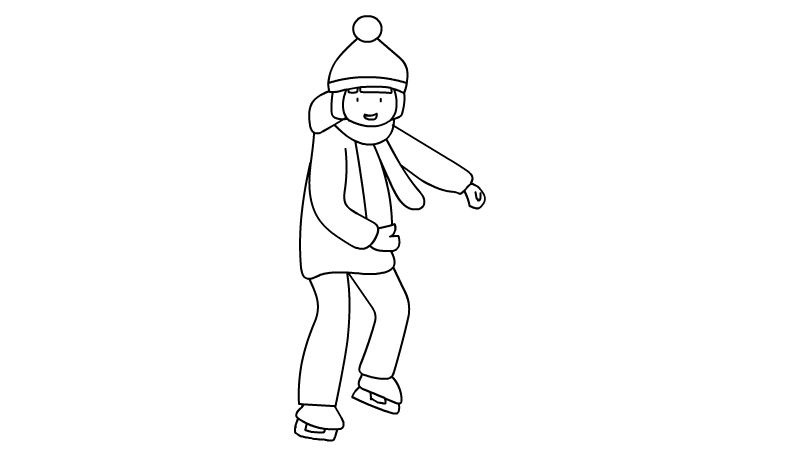 寒假生活 滑冰简笔画怎么画