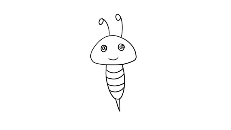 可爱小蜜蜂简笔画图片步骤