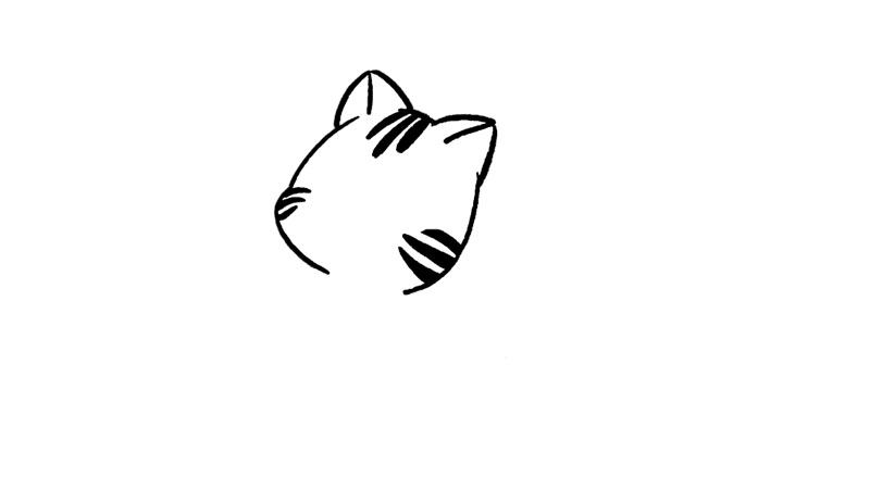 小猫乘凉简笔画画法简单