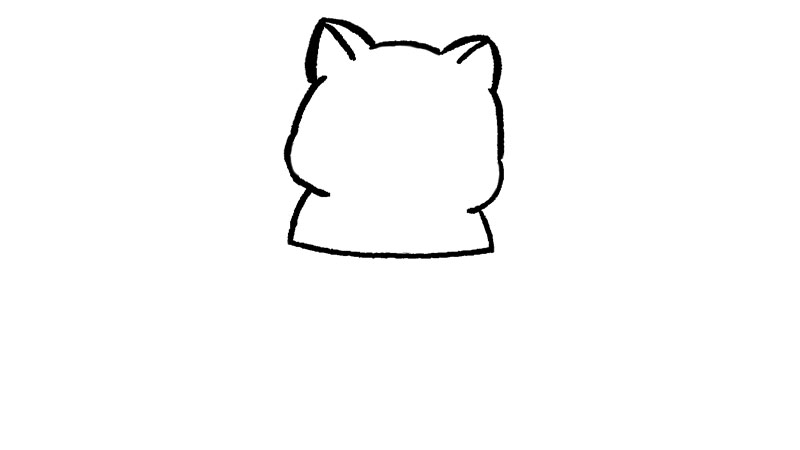 小猫西瓜简笔画怎么画可爱