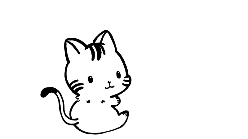 小猫简笔画可爱画法