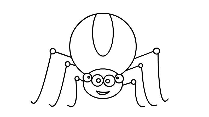 蜘蛛简笔画画法
