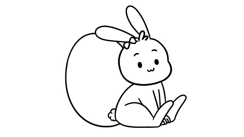 复活节兔子简笔画超简单