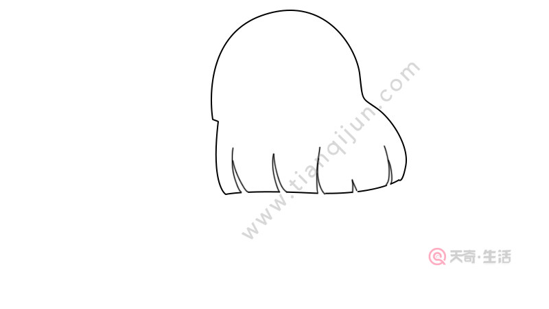 长发女孩背影简笔画