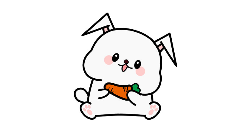 小兔子吃萝卜简笔画