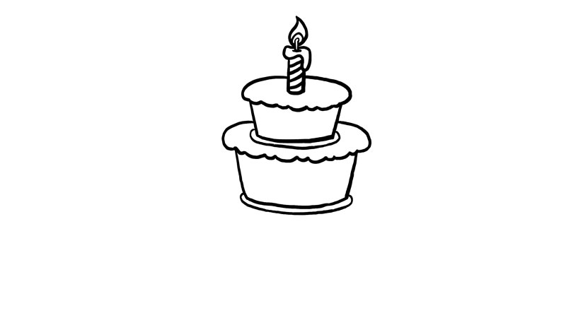 生日快乐蛋糕简笔画