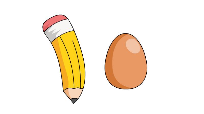 铅笔加鸡蛋简笔画步骤