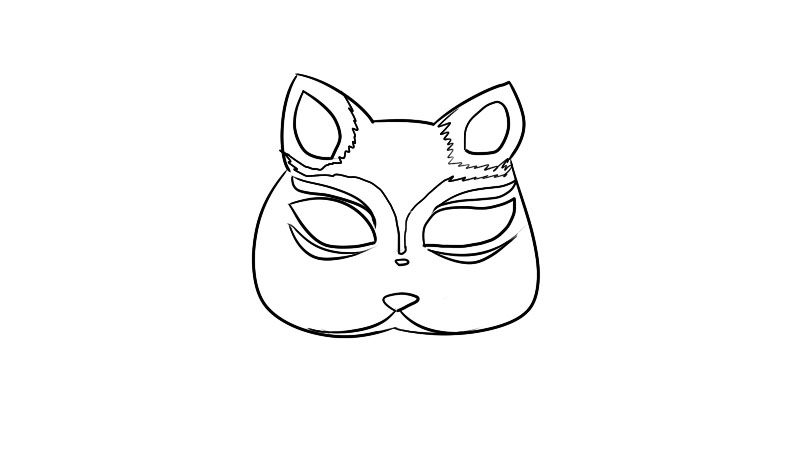 猫妖面具简笔画怎么画