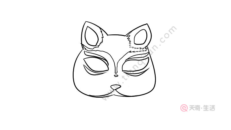 猫妖面具简笔画怎么画 怎么画猫妖面具简笔画