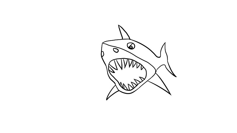 鲨鱼吃大白鲨简笔画怎么画