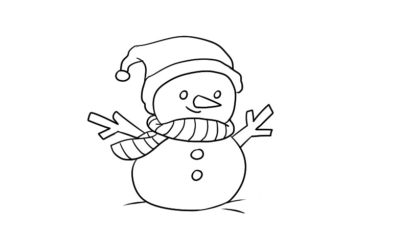 圣诞节雪人简笔画怎么画