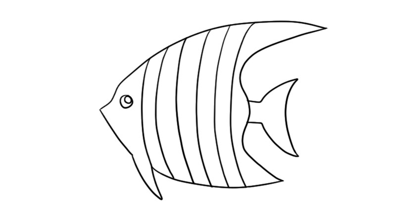 鱼简笔画的教程
