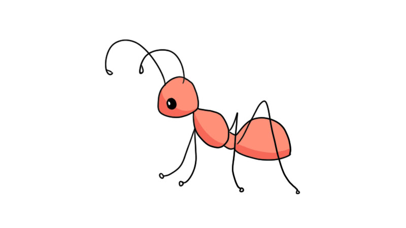 蚂蚁简笔画的画法