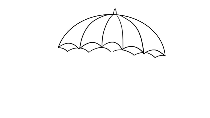 雨伞简笔画的教程