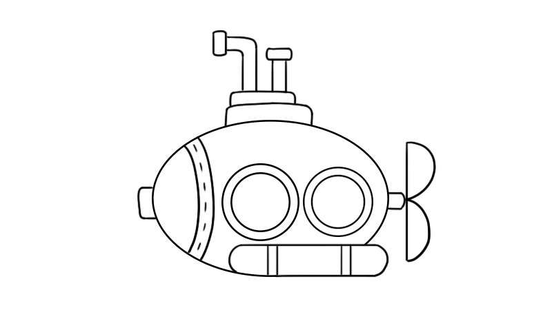 潜水艇简笔画的教程