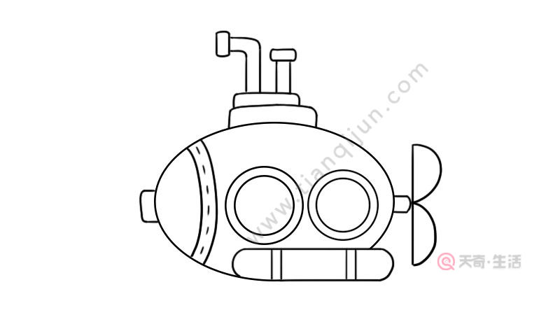 潜水艇简笔画的教程潜水艇简笔画的画法