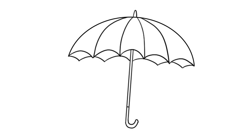雨伞简笔画的教程