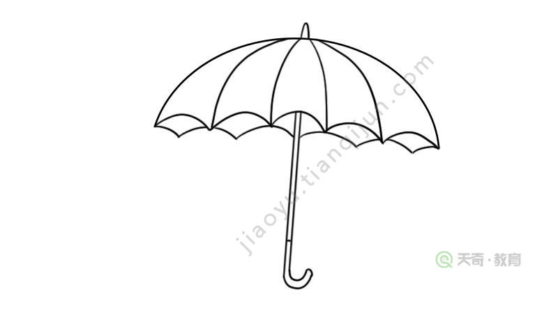 雨伞简笔画的教程