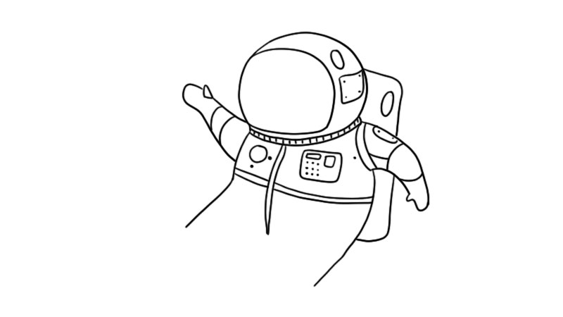 宇航员简笔画怎么画