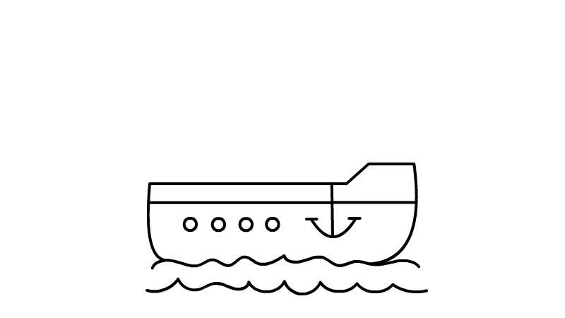 轮船简笔画的教程