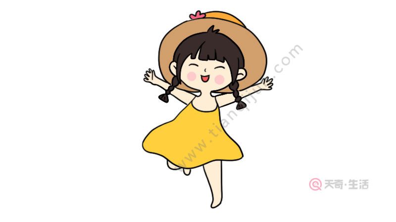 儿童节奔跑的小孩简笔画画法 儿童节奔跑的小孩简笔画步骤