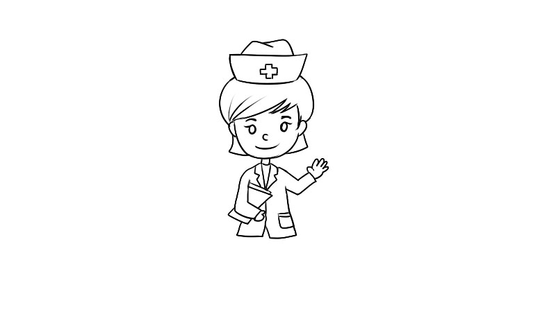 护士节护士简笔画怎么画