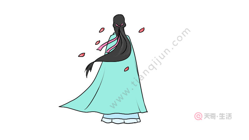古风女孩背影简笔画怎么画古风女孩背影简笔画教程