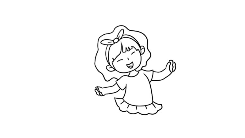 儿童节跳绳的女孩简笔画画法