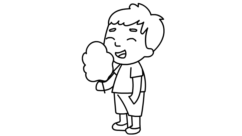 吃棉花糖的小男孩简笔画怎么画