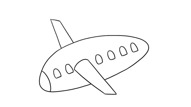 儿童节玩具飞机简笔画画法