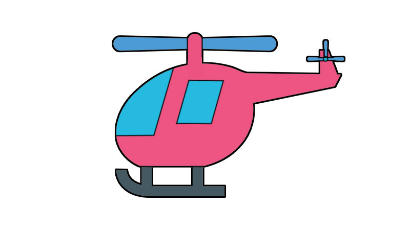直升机简笔画画法