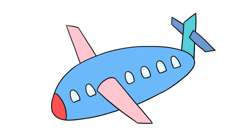 儿童节玩具飞机简笔画画法