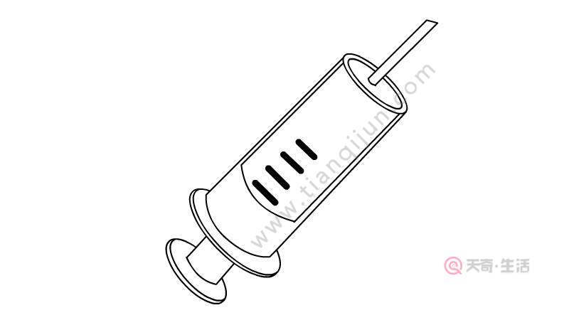 3,最后把画好的针管涂上颜色就可以了.