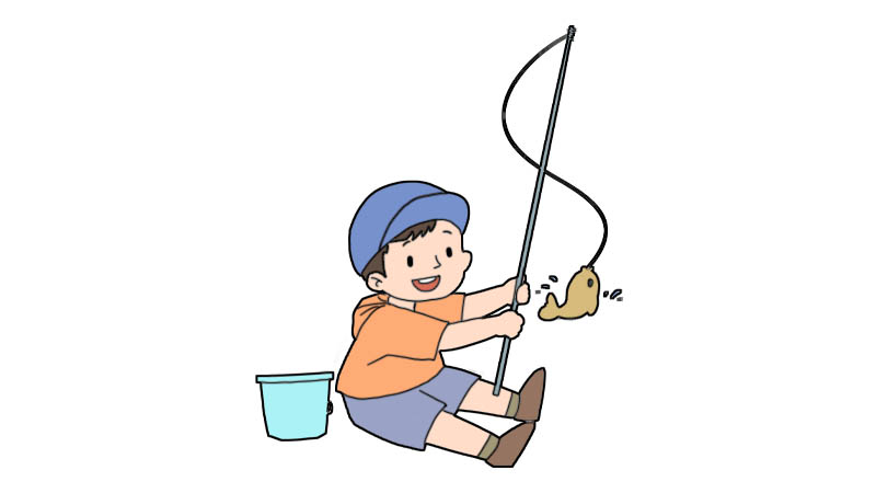 男孩钓鱼简笔画怎么画