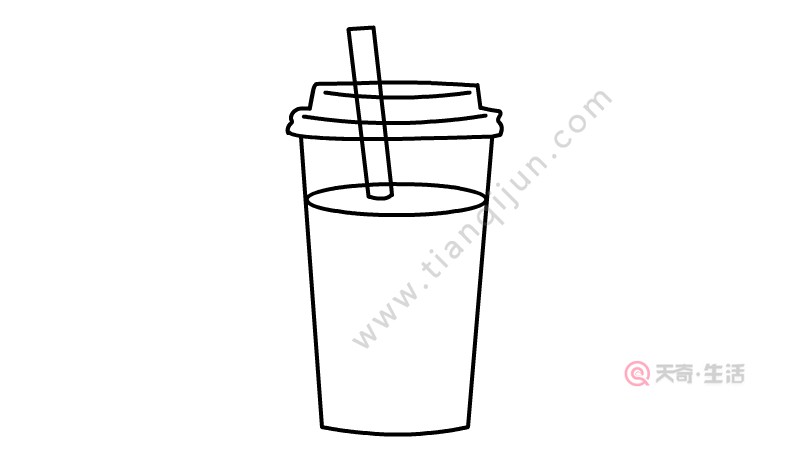 珍珠奶茶简笔画画法 珍珠奶茶简笔画步骤